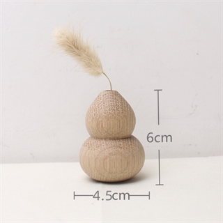 Mini vase i træ - højde 6 cm - D stil
